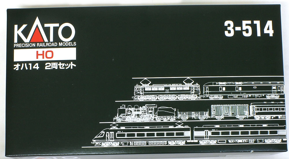 KATO HOゲージ オハ14 鉄道模型 3-514 2両セット 客車